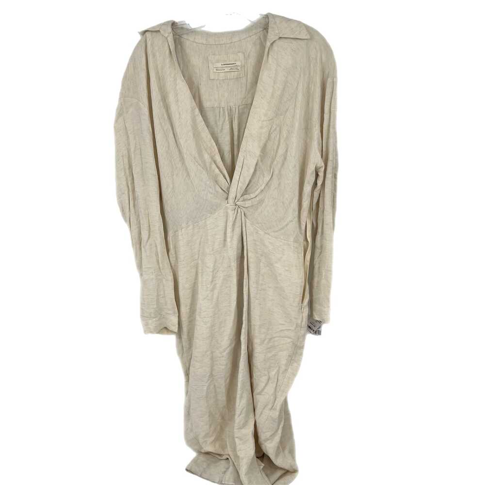 Anthropologie Cream Midi Dress Long Sleeve | Womens 12